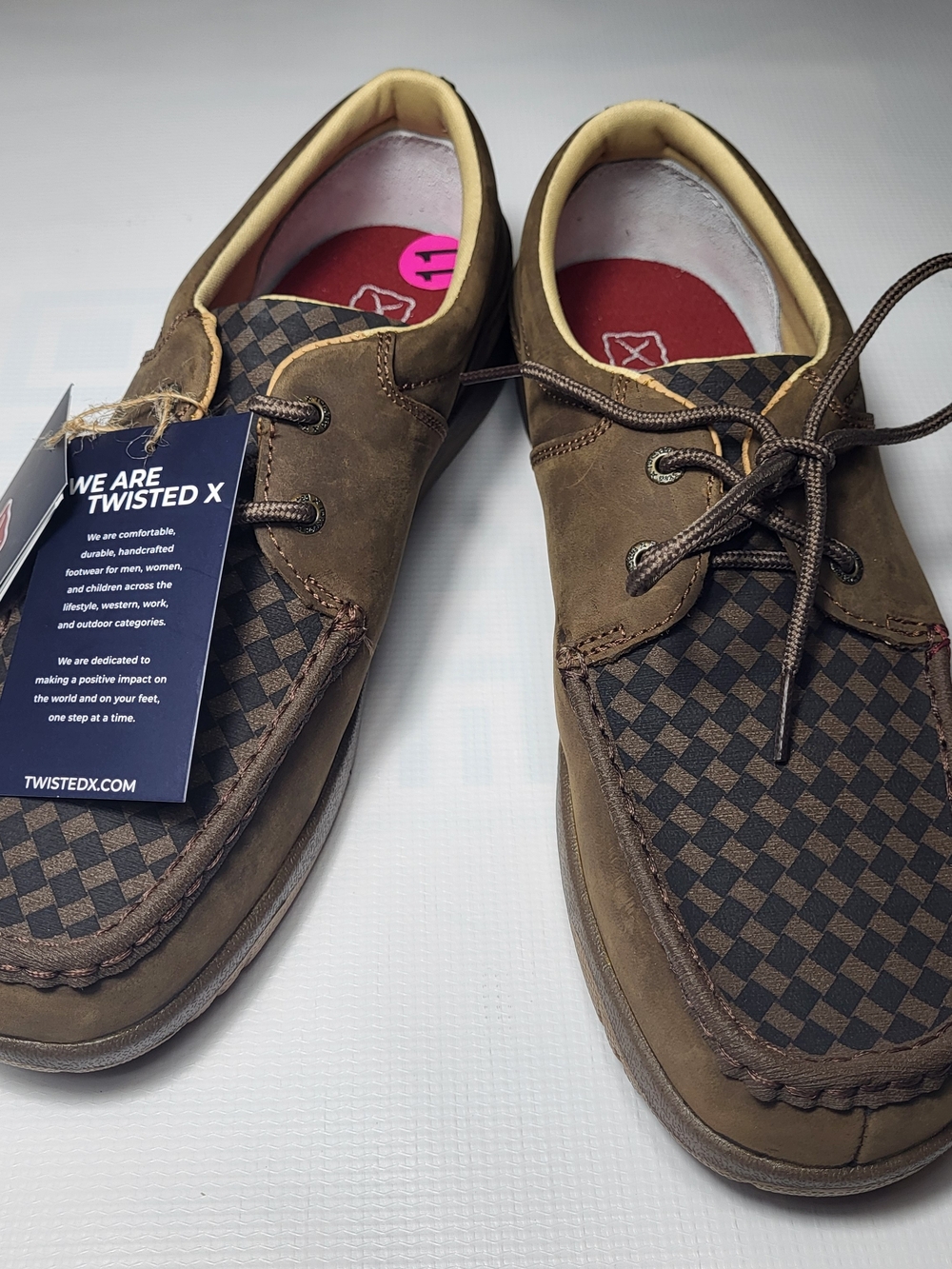 Twisted X Men's Brown Checkerboard Chukka Casual Shoes